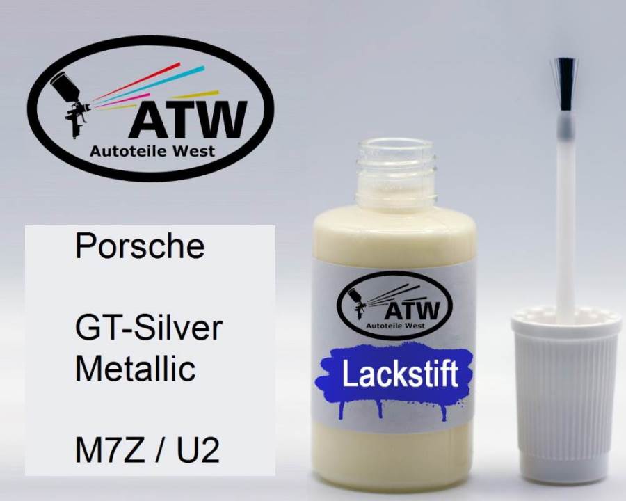 Porsche, GT-Silver Metallic, M7Z / U2: 20ml Lackstift, von ATW Autoteile West.